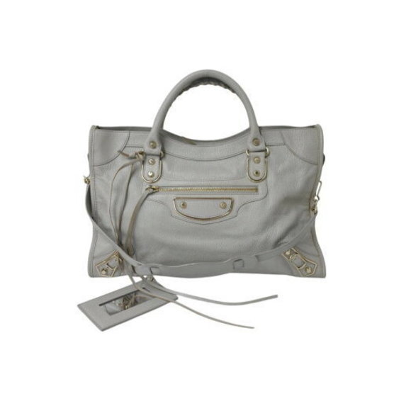 Balenciaga City Shoulder Bag Gray Leather - Picture 1 of 9
